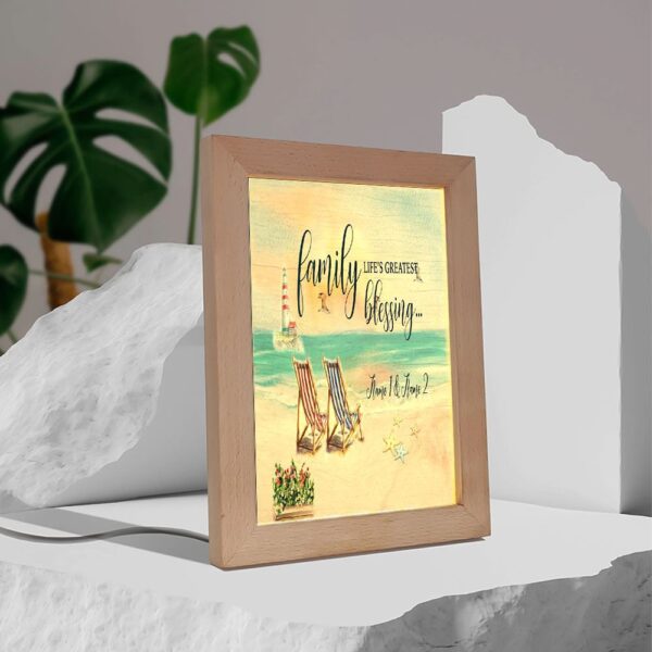 Family Blessing Personalized Frame Lamp, Picture Frame Light, Frame Lamp, Mother’s Day Gifts