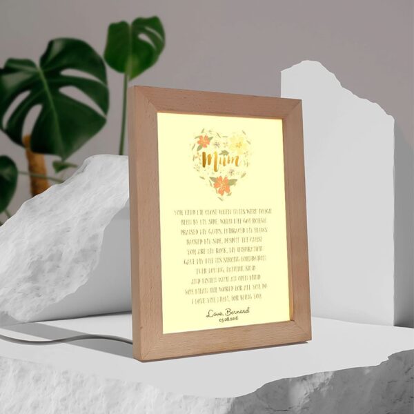 Family Panda Personalized Mum Poem Frame Lamp, Picture Frame Light, Frame Lamp, Mother’s Day Gifts