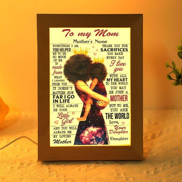 Family To My Mom Quotes From Daughter Personalized Frame Lamp, Picture Frame Light, Frame Lamp, Mother’s Day Gifts