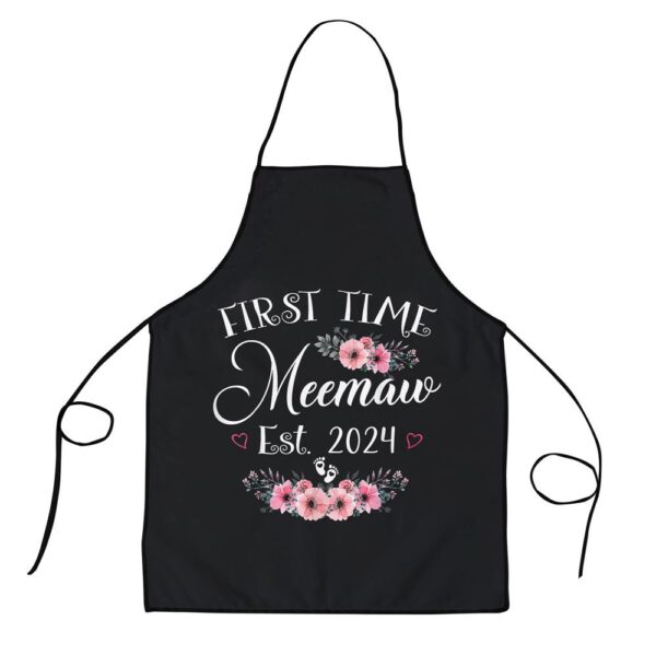 First Time Meemaw 2024 Mothers Day Soon To Be Mom Pregnancy Apron, Aprons For Mother’s Day, Mother’s Day Gifts
