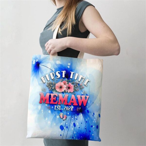 First Time Memaw 2024 Mothers Day Soon To Be Memaw Tote Bag, Mom Tote Bag, Tote Bags For Moms, Gift Tote Bags