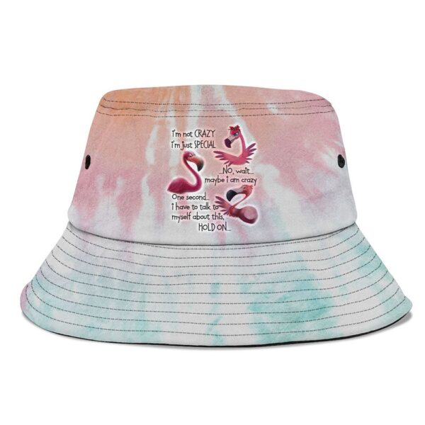 Flamingo Im Not Crazy Im Just Special Funny Mothers Day Bucket Hat, Mother Day Hat, Mother’s Day Gifts