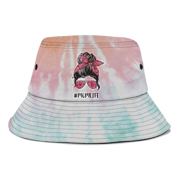 Flower Mom Life Messy Bun Hair Sunglasses Pink Mothers Day Bucket Hat, Mother Day Hat, Mother’s Day Gifts