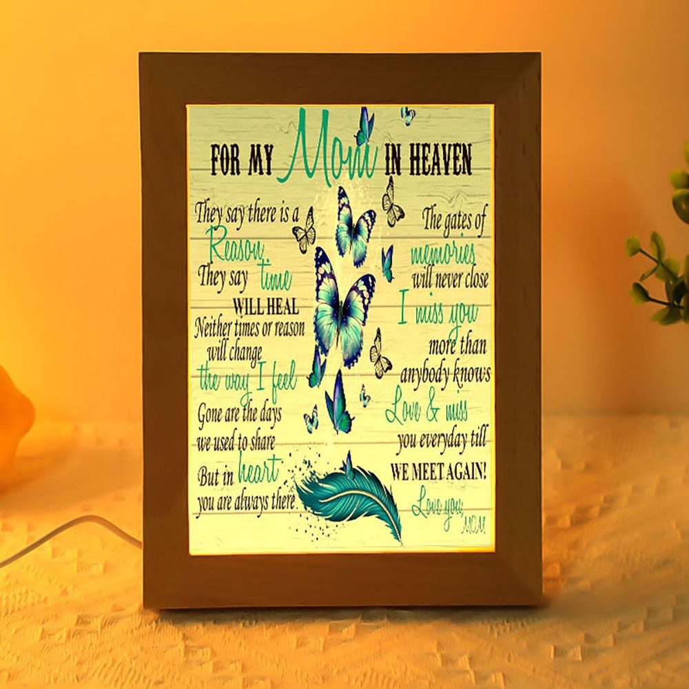 For My Mom In Heaven Frame Lamp, Picture Frame Light, Frame Lamp, Mother’s Day Gifts