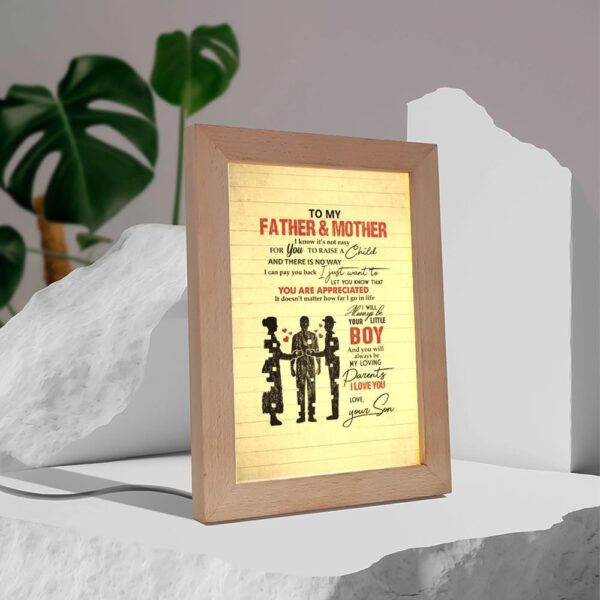 Frame Lamp Motivational To My Mother And Father, Picture Frame Light, Frame Lamp, Mother’s Day Gifts