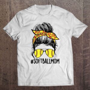 Funny Softball Mom Messy Bun Mama Mother’s…