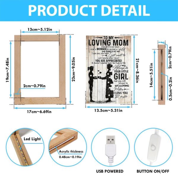Gift For Mom Frame Lamp, Picture Frame Light, Frame Lamp, Mother’s Day Gifts