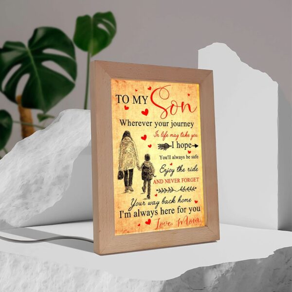 Gift For Son From Love Your Mom Vertical Frame Lamp, Picture Frame Light, Frame Lamp, Mother’s Day Gifts