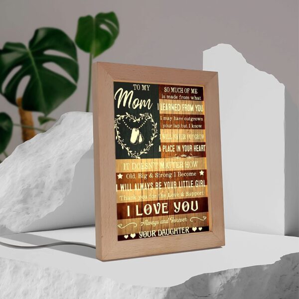 Gift Proud Veteran Mom To My Mom Frame Lamp Vintage, Picture Frame Light, Frame Lamp, Mother’s Day Gifts