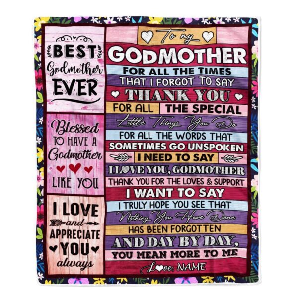 Godmother Blanket From Niece Nephew Thank You For The Love, Personalized Blanket For Mom, Mother’s Day Gifts Blanket