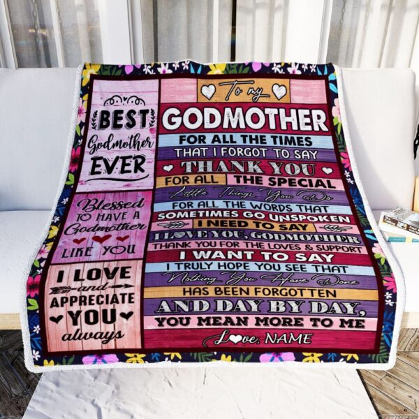 Godmother Blanket From Niece Nephew Thank You For The Love, Personalized Blanket For Mom, Mother’s Day Gifts Blanket