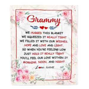 Grammy Blanket From Grandkids Granddaughter Grandson We Hugged This Blanket Floral Personalized Blanket For Mom Mother s Day Gifts Blanket 1 szbzbx.jpg