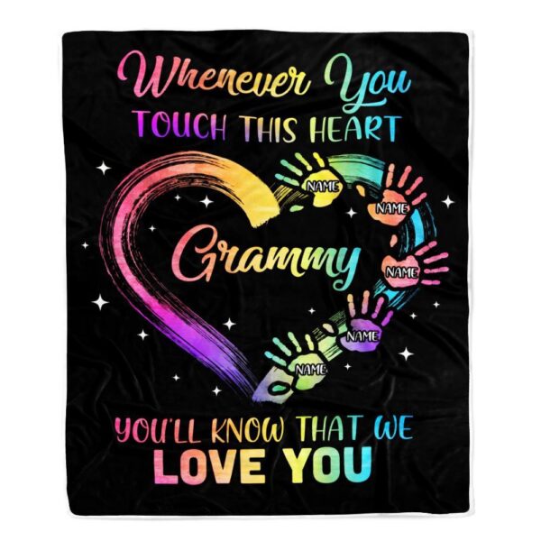 Grammy Blanket From Grandkids Granddaughter Grandson We Love You Grandparent Bed, Personalized Blanket For Mom, Mother’s Day Gifts Blanket