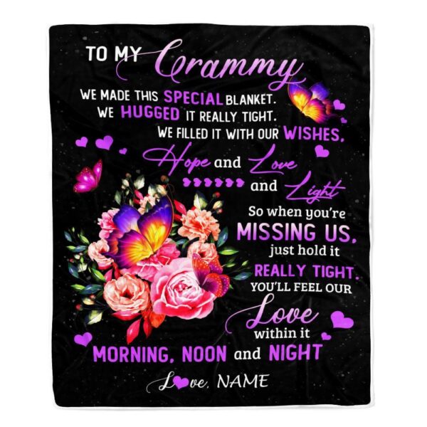 Grammy Blanket From Grandkids Granddaughter We Made This Special Blanket Flower, Personalized Blanket For Mom, Mother’s Day Gifts Blanket