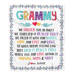 Grammy Blanket From Grandkids We Hugged This Blanket Personalized Blanket For Mom Mother s Day Gifts Blanket 1 unxwbg.jpg