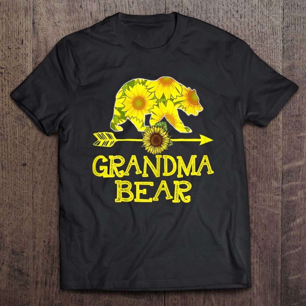 Grandma Bear Sunflower Mother Father Family T-Shirt, Mother’s Day Shirts, T Shirt For Mom