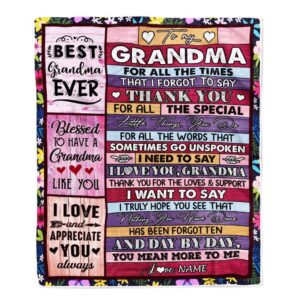 Grandma Blanket From Granddaughter Grandson Thank You…