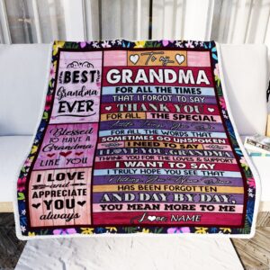 Grandma Blanket From Granddaughter Grandson Thank You For The Love Personalized Blanket For Mom Mother s Day Gifts Blanket 2 epbdtr.jpg