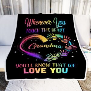 Grandma Blanket From Grandkids Granddaughter Grandson We Love You Grandparent Personalized Blanket For Mom Mother s Day Gifts Blanket 2 skxm6g.jpg