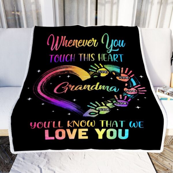 Grandma Blanket From Grandkids Granddaughter Grandson We Love You Grandparent, Personalized Blanket For Mom, Mother’s Day Gifts Blanket