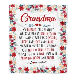 Grandma Blanket From Grandkids Grandson Granddaughter We Hugged This Blanket Personalized Blanket For Mom Mother s Day Gifts Blanket 1 vbo8m4.jpg