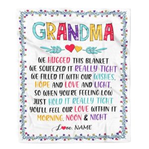 Grandma Blanket From Grandkids We Hugged This Blanket Personalized Blanket For Mom Mother s Day Gifts Blanket 1 ua3okh.jpg