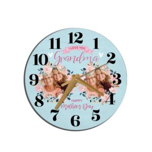 Grandma Mother s Day Gift Blue Flower Photos Personalised Wooden Clock Mother s Day Clock Custom Mothers Day Gifts 1 boqhjr.jpg