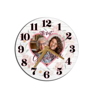 Grandma Pink Floral Photo Frame Mother s Day Birthday Gift Personalised Wooden Clock Mother s Day Clock Custom Mothers Day Gifts 1 wl7xsa.jpg