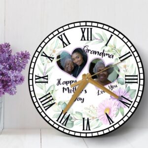 Grandma Purple Hearts Photo Frame Mother s Day Gift Personalised Wooden Clock Mother s Day Clock Custom Mothers Day Gifts 3 uxtonv.jpg