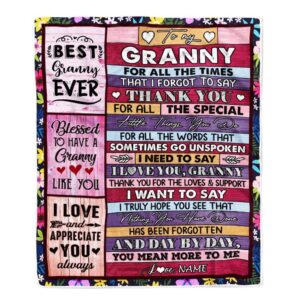 Granny Blanket From Granddaughter Grandson Thank You For The Love Personalized Blanket For Mom Mother s Day Gifts Blanket 1 t6t2bk.jpg