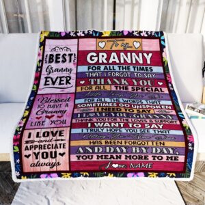 Granny Blanket From Granddaughter Grandson Thank You For The Love Personalized Blanket For Mom Mother s Day Gifts Blanket 2 zlvlje.jpg