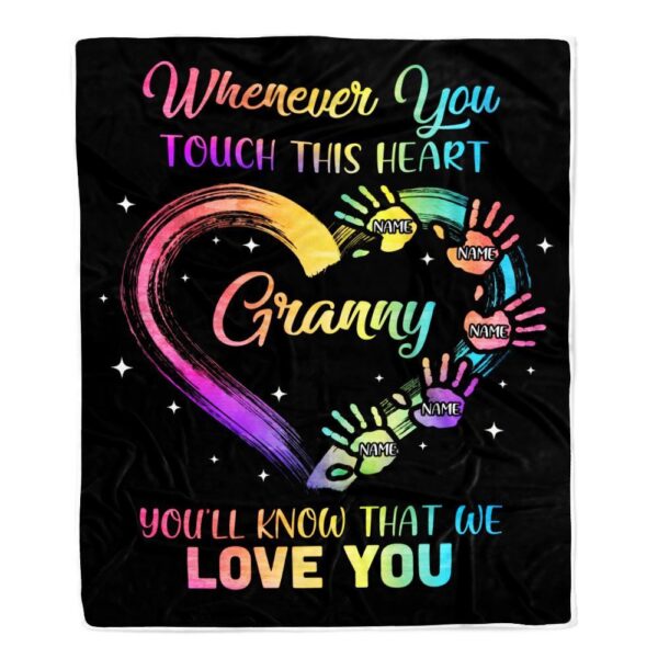 Granny Blanket From Grandkids Granddaughter Grandson We Love You Grandparent Bed, Personalized Blanket For Mom, Mother’s Day Gifts Blanket