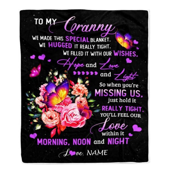 Granny Blanket From Grandkids Granddaughter We Made This Special Blanket Flower, Personalized Blanket For Mom, Mother’s Day Gifts Blanket