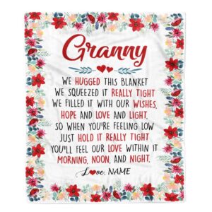 Granny Blanket From Grandkids Grandson Granddaughter We Hugged This Blanket Personalized Blanket For Mom Mother s Day Gifts Blanket 1 ryevtb.jpg