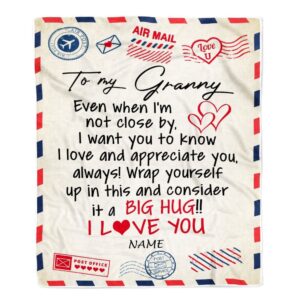 Granny Blanket From Grandkids I Love You Hugs Air Mail Letter Personalized Blanket For Mom Mother s Day Gifts Blanket 1 sjmkyd.jpg