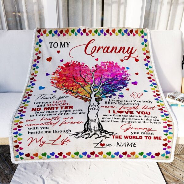 Granny Blanket From Grandkids Never Forget That I Love You You Mean The World to Me, Personalized Blanket For Mom, Mother’s Day Gifts Blanket