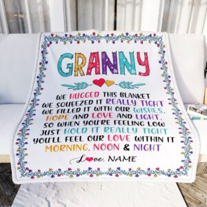 Granny Blanket From Grandkids We Hugged This Blanket Personalized Blanket For Mom Mother s Day Gifts Blanket 2 emtuvj.jpg