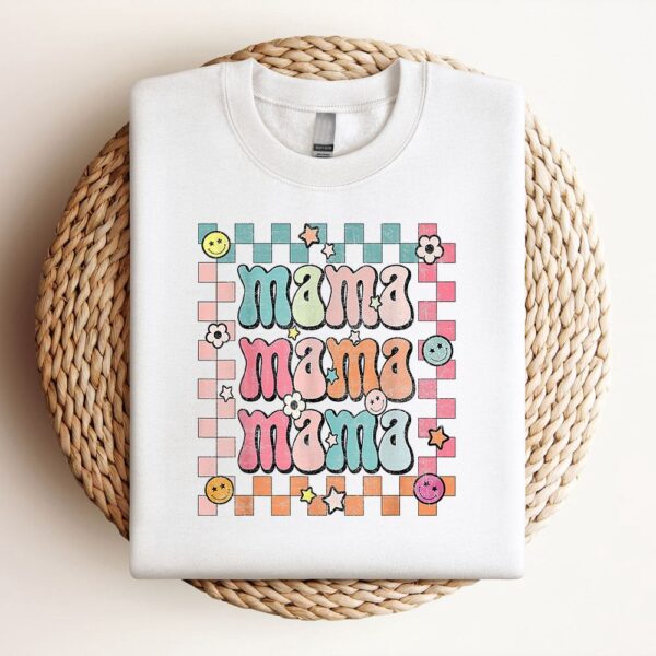 Groovy Mama Retro Checker Matching Family Mothers Day Party Sweatshirt, Mother Sweatshirt, Sweatshirt For Mom, Mum Sweatshirt