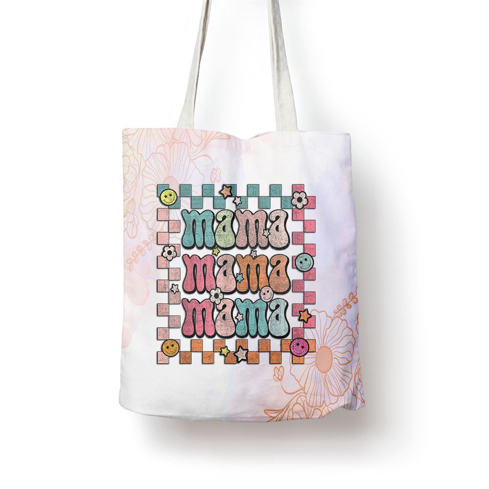 Groovy Mama Retro Checker Matching Family Mothers Day Party Tote Bag, Mom Tote Bag, Tote Bags For Moms, Mother’s Day Gifts