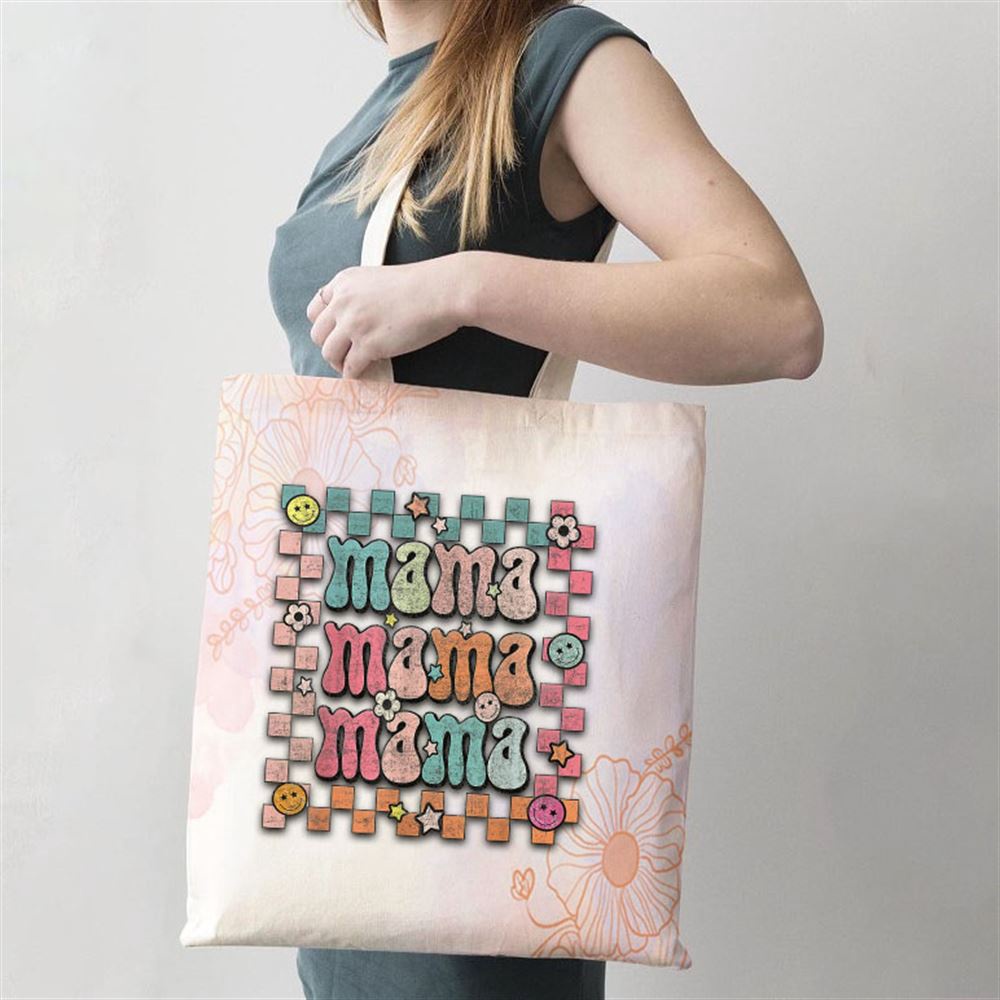 Groovy Mama Retro Checker Matching Family Mothers Day Party Tote Bag, Mom Tote Bag, Tote Bags For Moms, Mother’s Day Gifts
