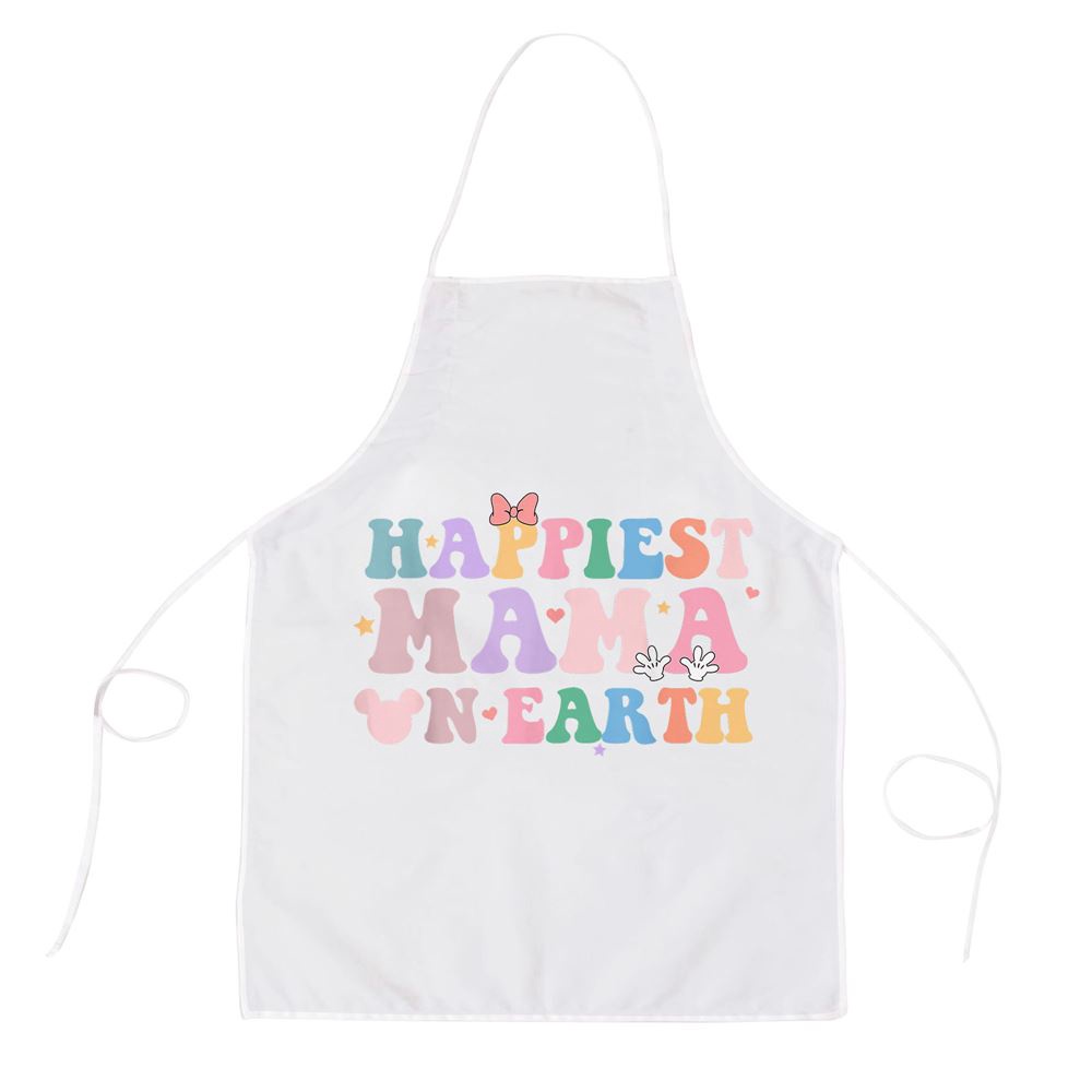 Happiest Mama On Earth Retro Groovy Mom Happy Mothers Day Apron, Mothers Day Apron, Mother’s Day Gifts