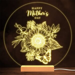 Happy Mother’s Day Butterfly Sunflowers Gift Lamp…