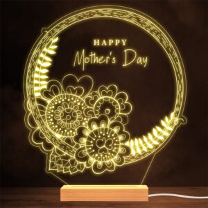 Happy Mother’s Day Flowers Wreath Gift Lamp…