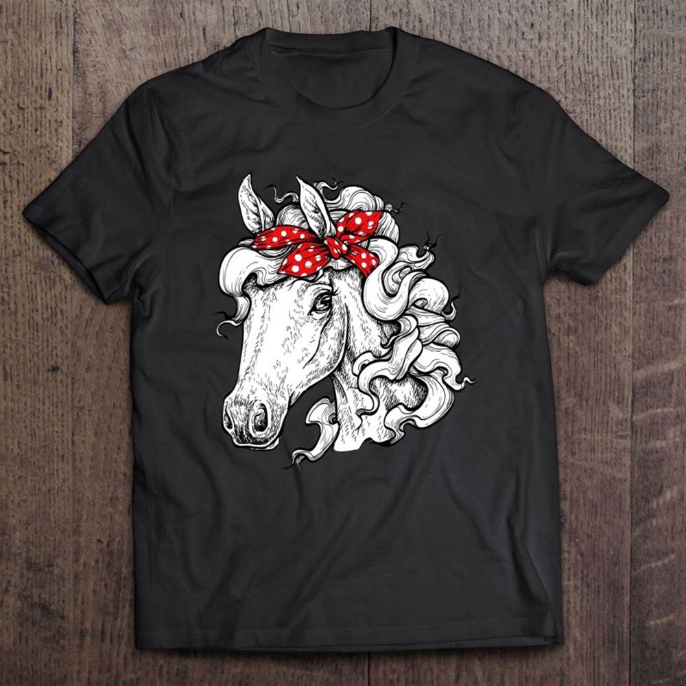 Horse Bandana Horseback Riding Horses Lover Mothers Day T-Shirt, Mother’s Day Shirts, T Shirt For Mom