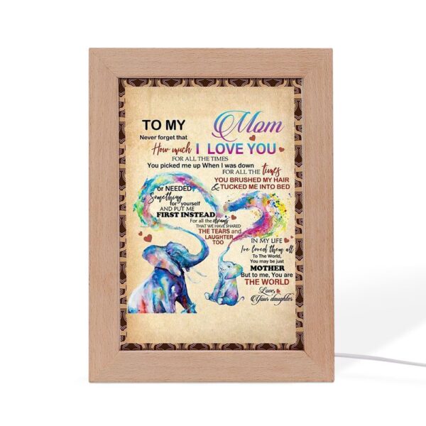 How Much I Love You Elephant Frame Lamp, Picture Frame Light, Frame Lamp, Mother’s Day Gifts