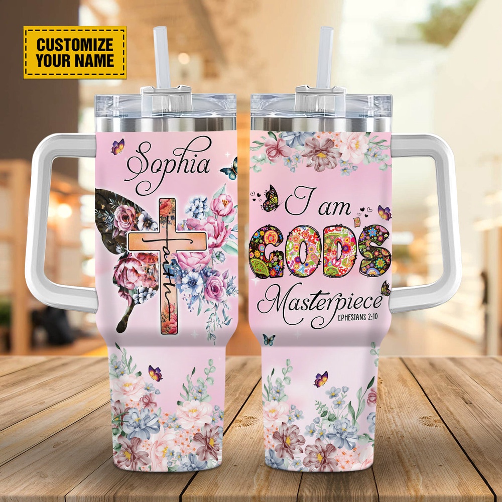 I Am Gods Masterpiece Ephesians 210 Stanley Tumbler 40oz, Christian Tumbler, Christian Tumbler Cups I Am Gods Masterpiece Ephesians 210 Stanley Tumbler 40oz, Christian Tumbler, Christian Tumbler Cups