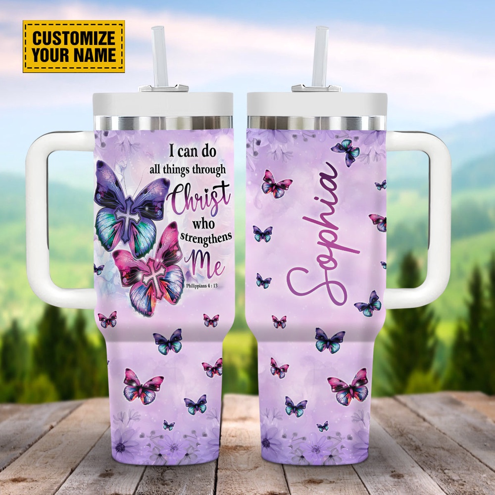 I Can Do All Things Through Christ Who Strengthens Me Customized Stanley Tumbler 40oz, Christian Tumbler, Christian Tumbler Cups I Can Do All Things Through Christ Who Strengthens Me Customized Stanley Tumbler 40oz, Christian Tumbler, Christian Tumbler Cups