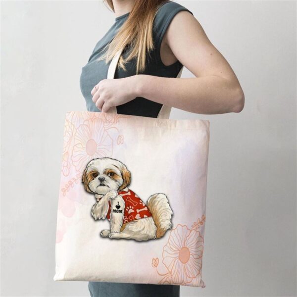 I Love Mom Tattoo Shih Tzu Mom Funny Mothers Day Gift Tote Bag, Mom Tote Bag, Tote Bags For Moms, Mother’s Day Gifts
