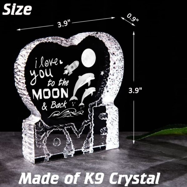 I Love You To The Moon And Back Heart Crystal, Mother Day Heart, Mother’s Day Gifts