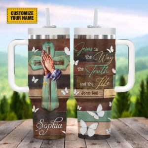 Jesus Is The Way The Truth And The Life John 146 Customized Jesus Stanley Tumbler 40oz, Christian Tumbler, Christian Tumbler Cups